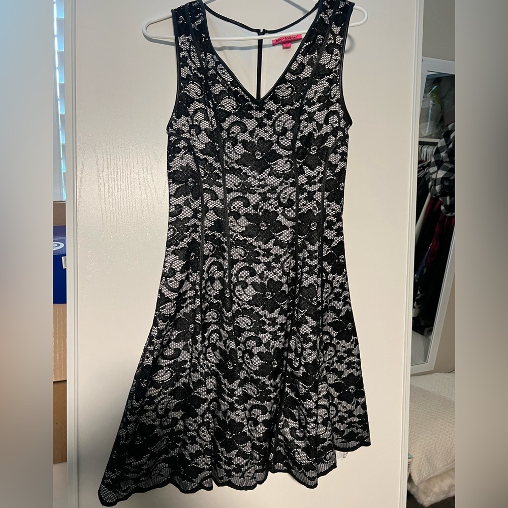 Black and white Betsey Johnson lace dress